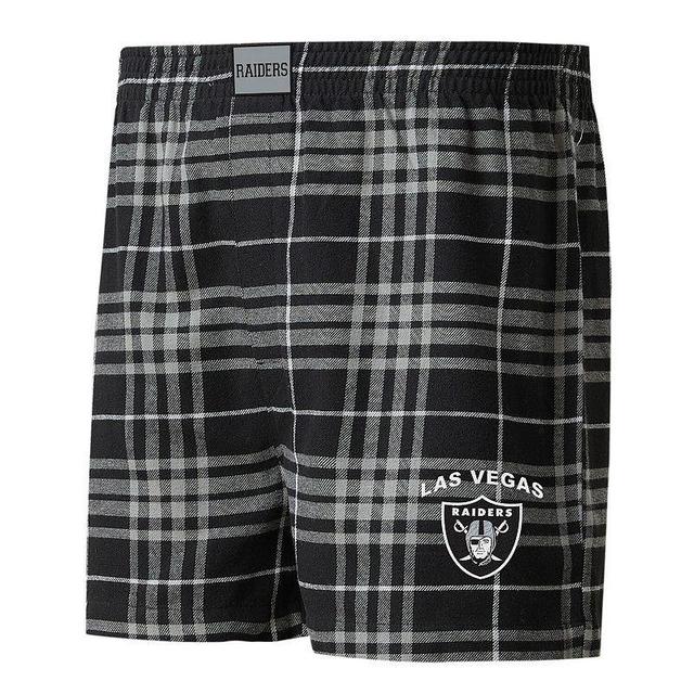 Mens Concepts Sport Black/Gray Las Vegas Raiders Concord Flannel Boxers Product Image