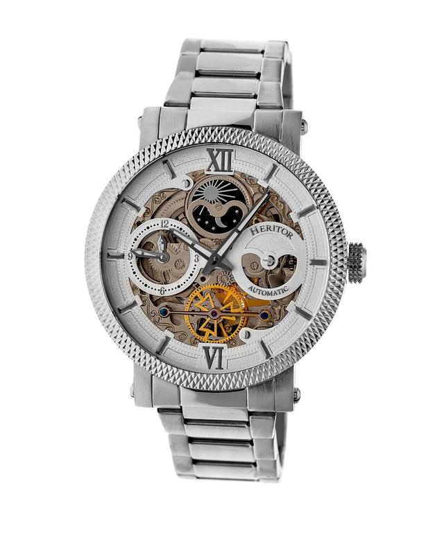 Heritor Automatic Aries White Dial, Stainless Steel Watch 43mm - Silver Product Image