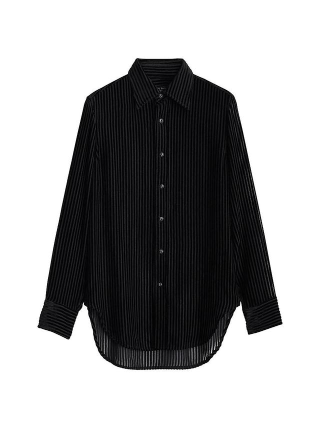 Womens Lila Striped High-Low Shirt Product Image