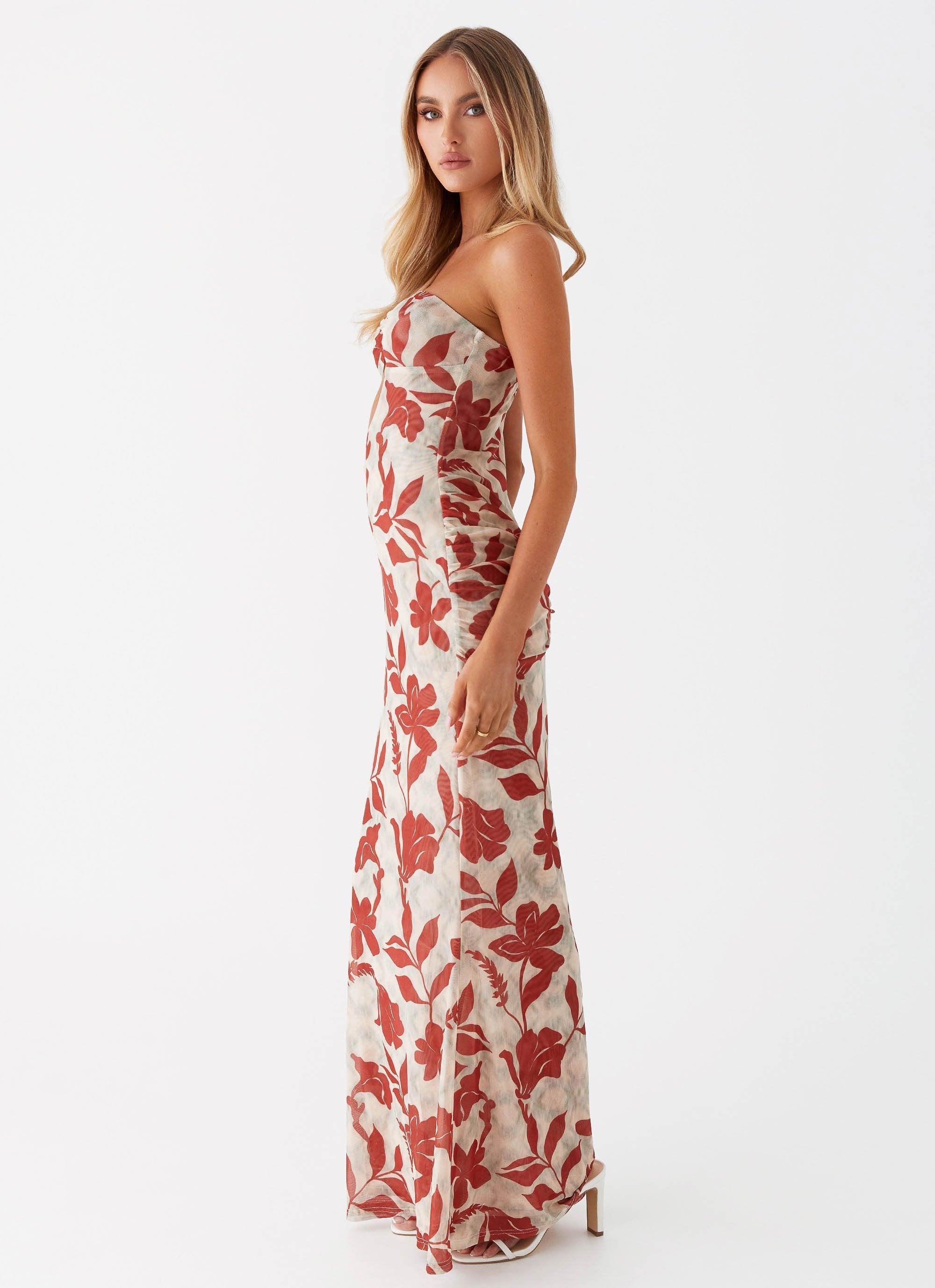 Dearest Maxi Dress - Red Green Floral Product Image