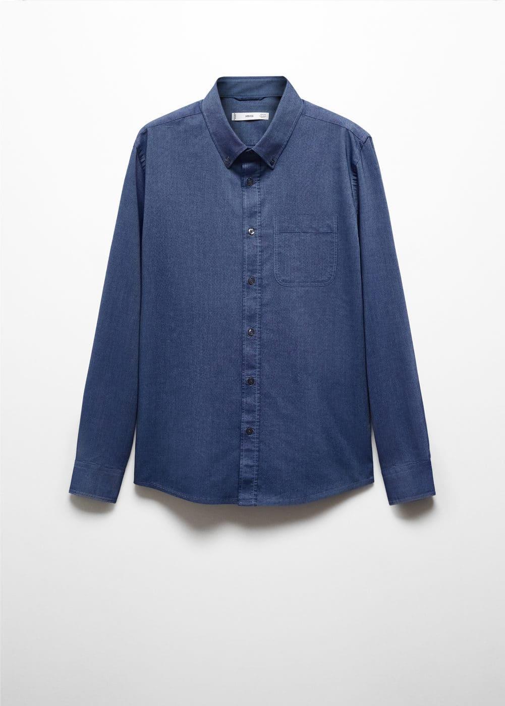 MANGO MAN - Regular fit Oxford cotton shirt indigo blueMen Product Image