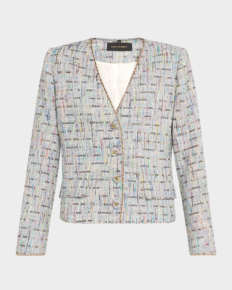 Lily Metallic-Trim Tweed Jacket Product Image