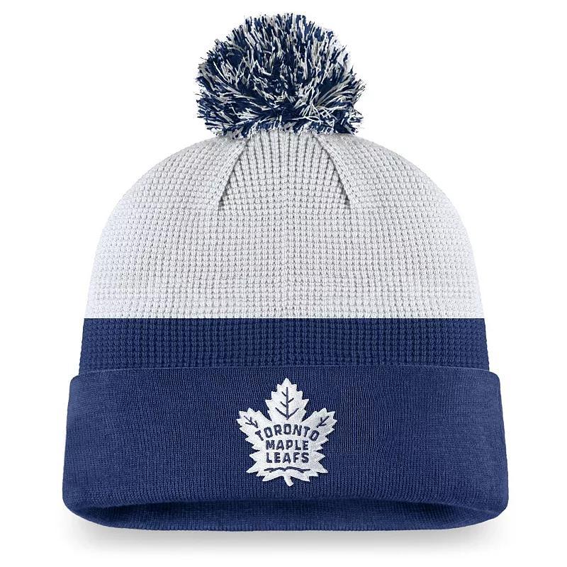 Mens Fanatics Branded /Royal Toronto Maple Leafs Authentic Pro Draft Cuffed Knit Hat with Pom Product Image