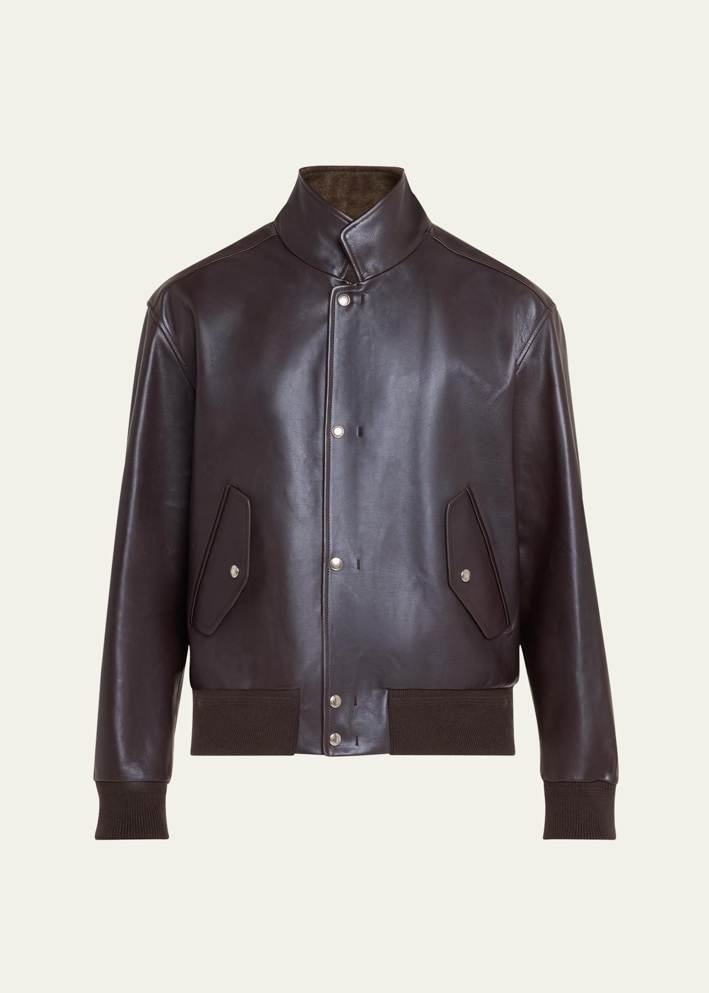 Mens Johnie Calfskin Bomber Jacket Product Image