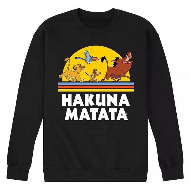 Disneys The Lion King Mens Hakuna Matata Sunset Fleece Sweatshirt Blue Product Image