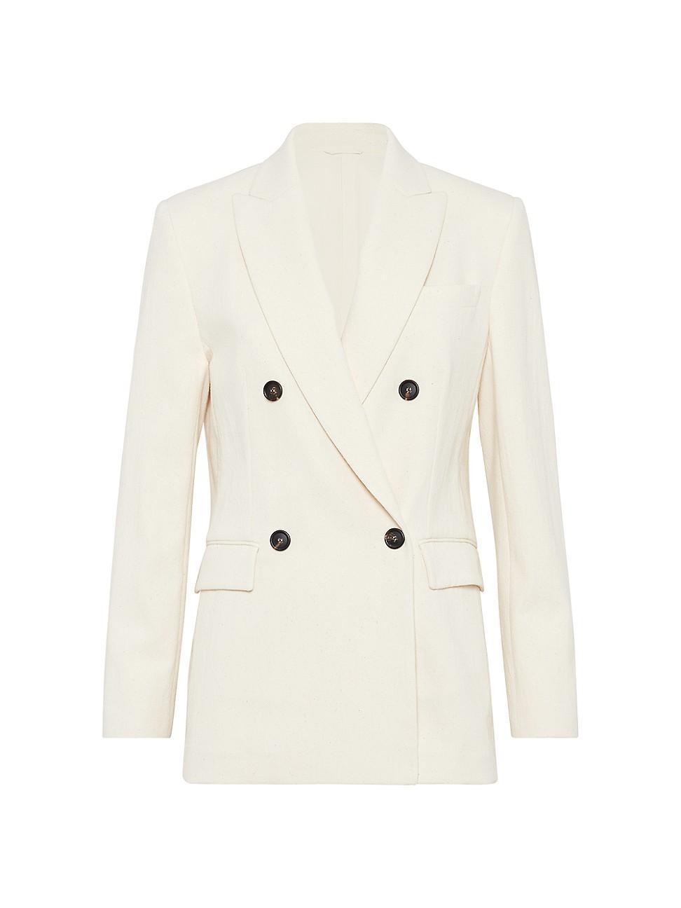 Womens Cotton and Virgin Wool Blazer Product Image