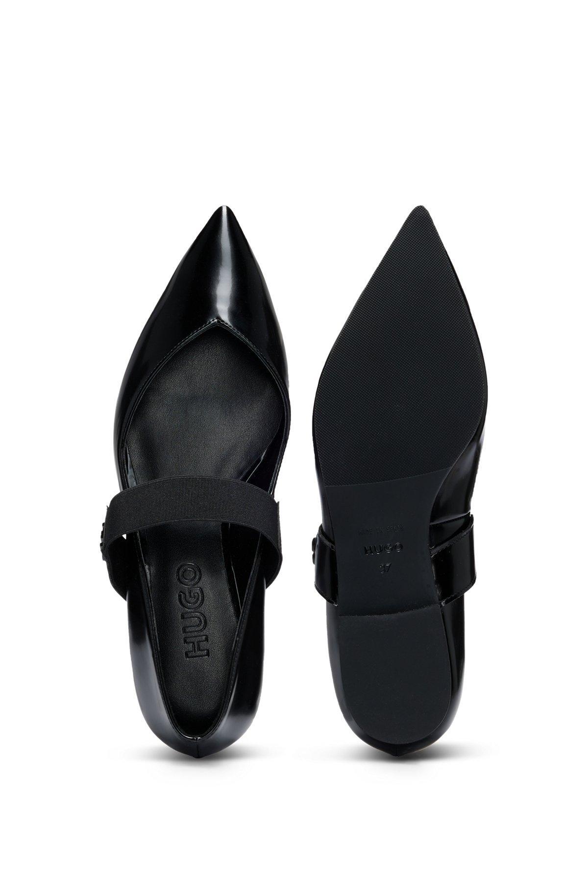 Ballerina pumps in polished faux leather Product Image