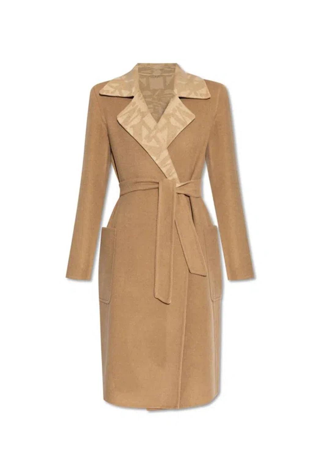 Reversible Belted Coat In Beige product image