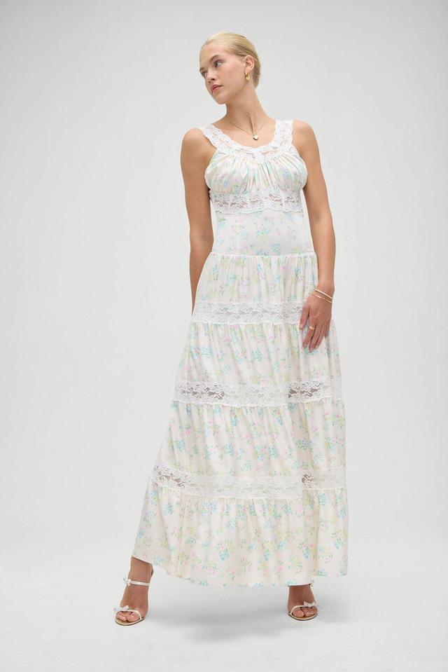 Dakota Floral Satin Maxi Dress - French Riviera Product Image