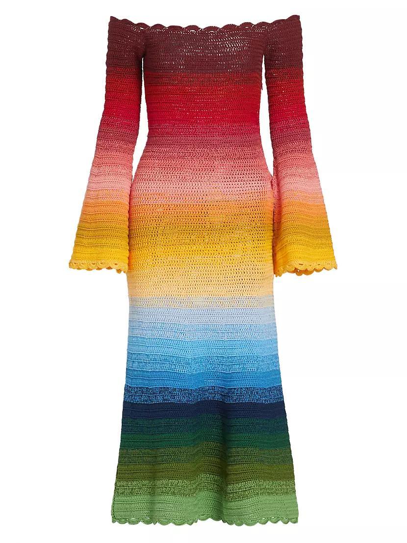 Ombré Crochet Midi-Dress Product Image