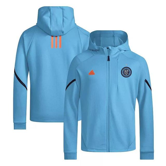 Mens adidas Sky Blue New York City FC 2024 Anthem Travel Full-Zip Jacket Product Image