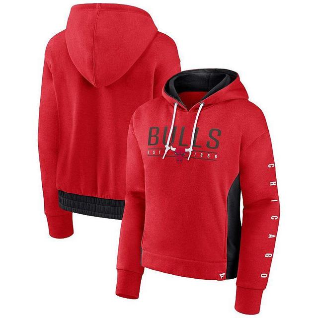 Womens Fanatics Branded Chicago Bulls Iconic Halftime Colorblock Pullover Hoodie Product Image