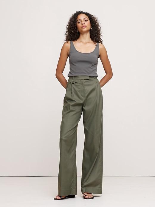 Carmel Pleated Wide-Leg Pant Product Image