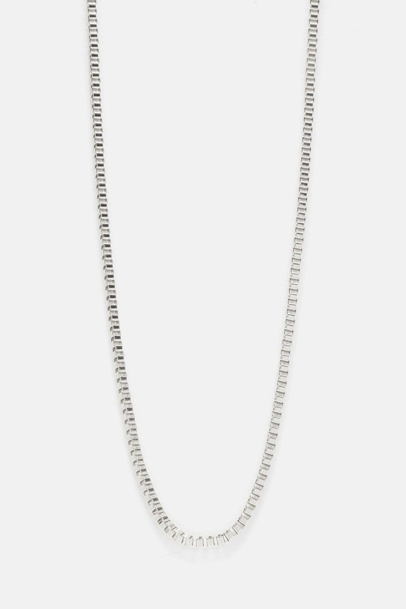 3mm Premium 18″ Box Chain Necklace - Silver Product Image