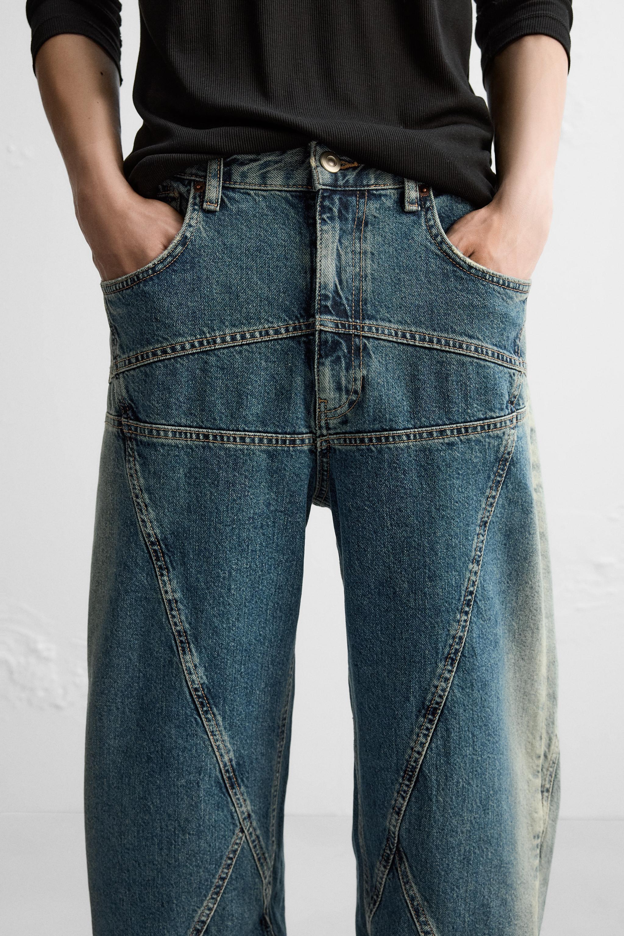 STRAIGHT FIT SEAM JEANS Product Image