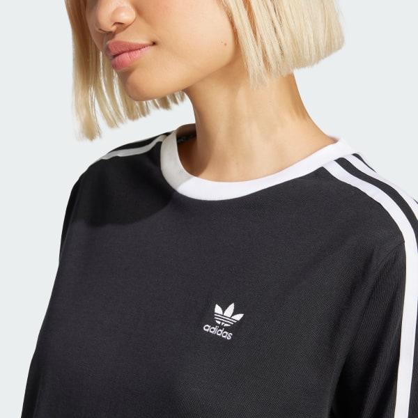 adidas Adicolor 3-Stripes Regular Long Sleeve Tee Better Scarlet XL Womens Product Image