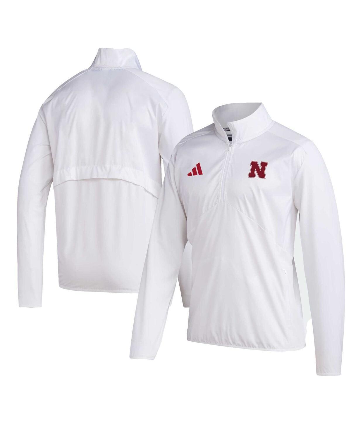 Mens adidas Nebraska Huskers Sideline AEROREADY Raglan Sleeve Quarter-Zip Jacket Product Image