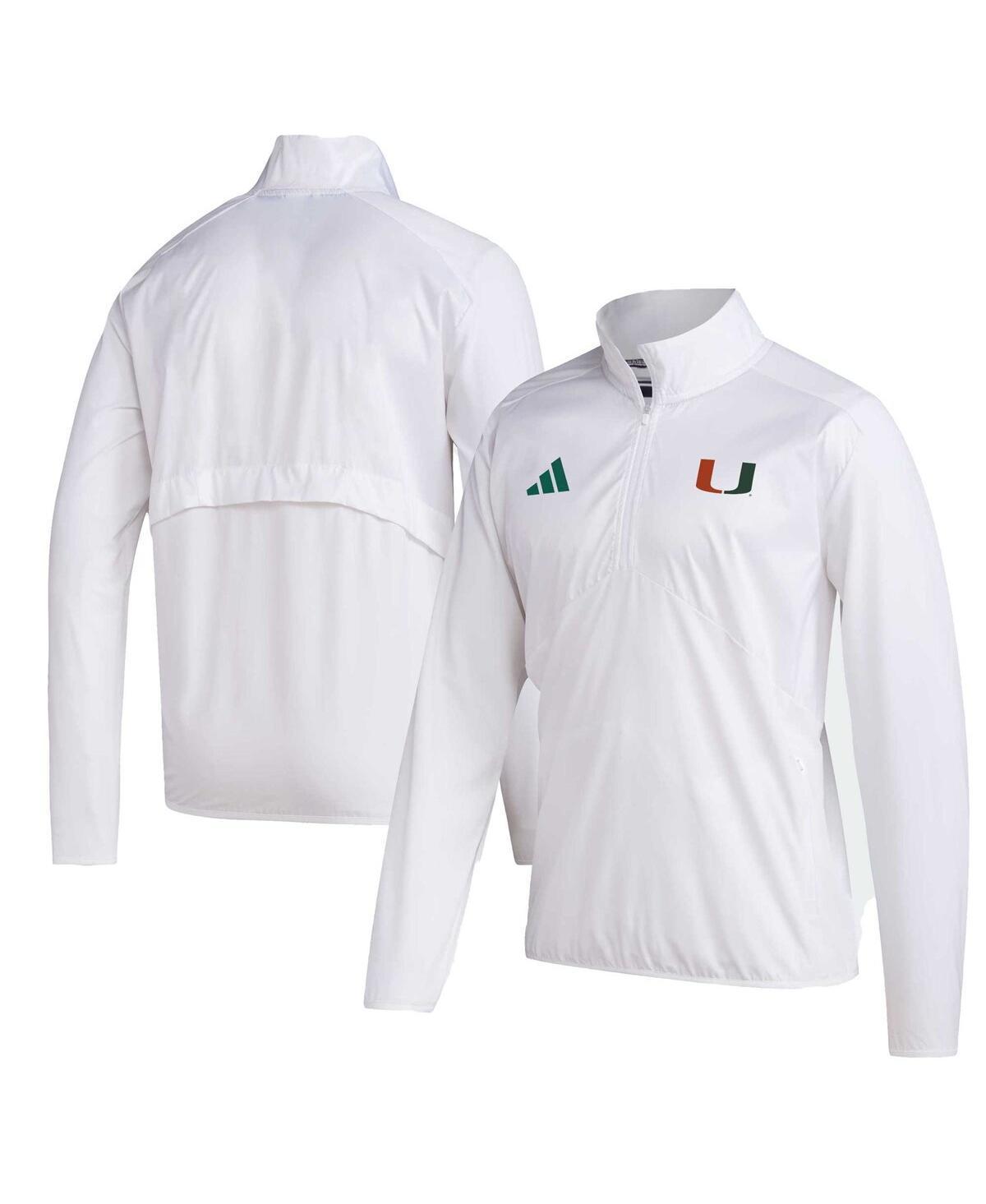 Mens adidas White Texas A&M Aggies Sideline Aeroready Raglan Sleeve Quarter-Zip Jacket Product Image