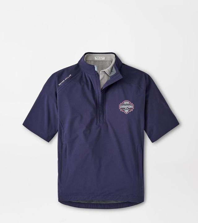 Peter Millar Mens UConn National Champion Shield Short-Sleeve Rain Shell | Color: Navy | Size: L Product Image