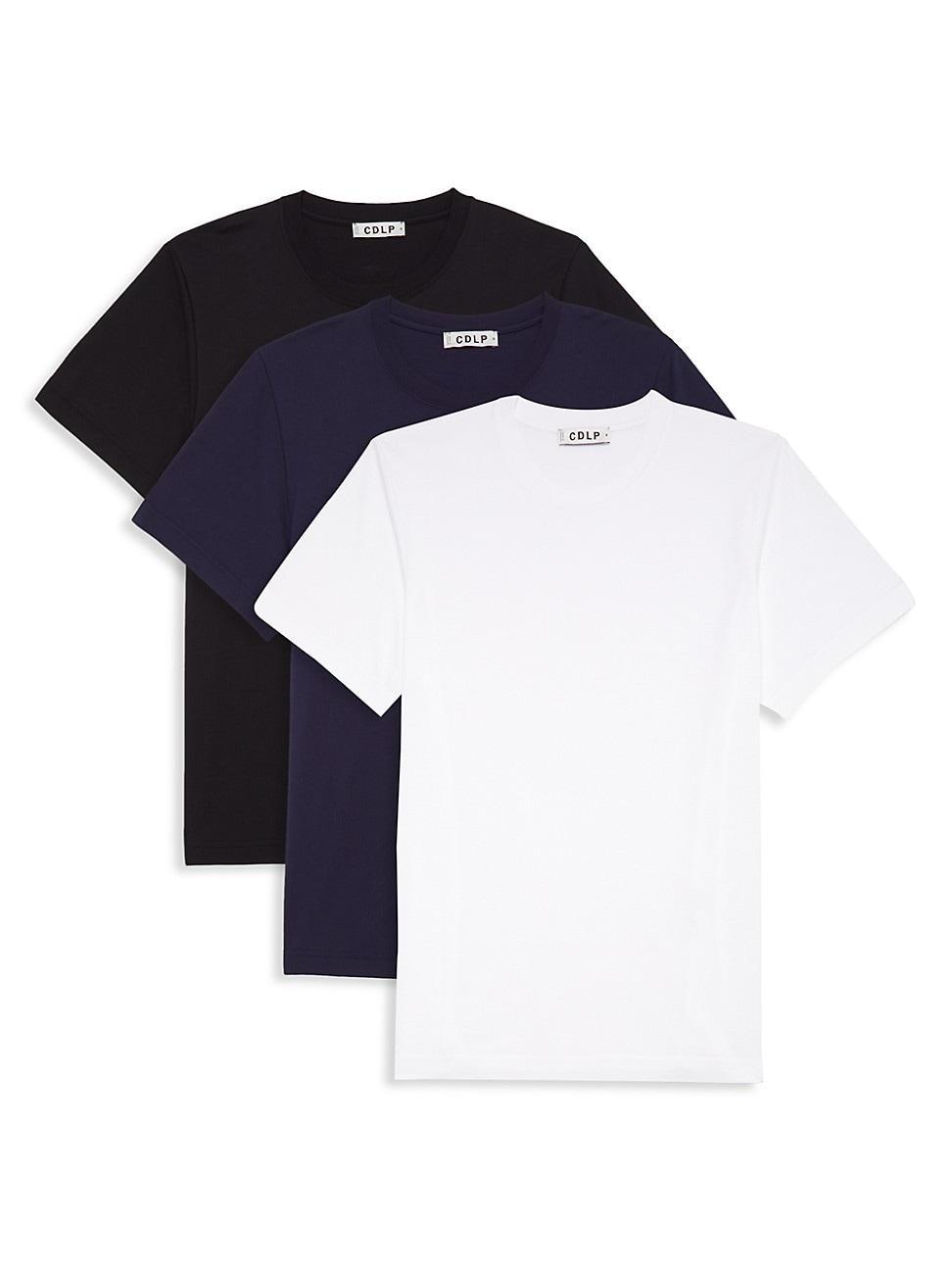 Mens Midweight 3-Piece Cotton-Blend T-Shirt Set Product Image