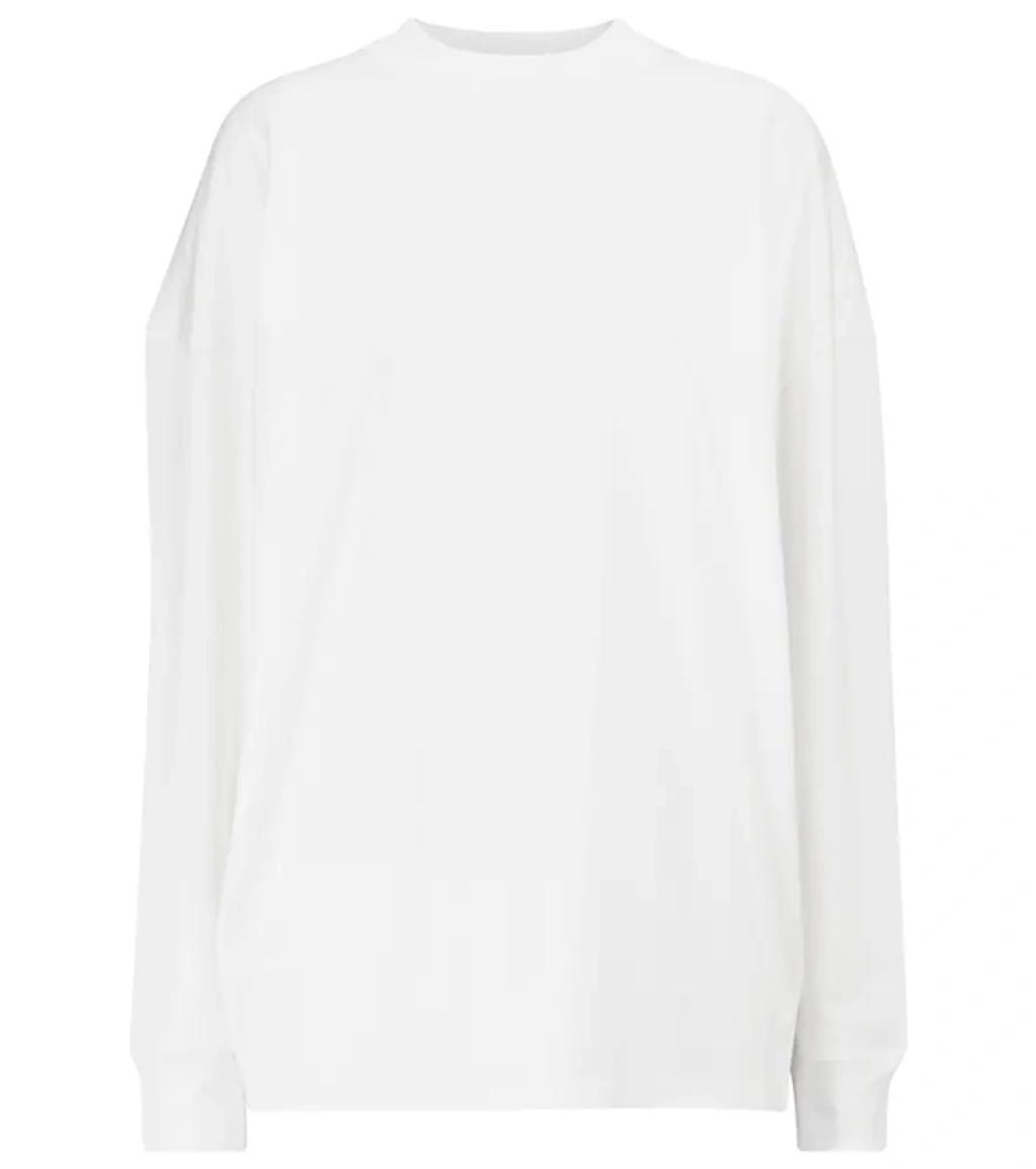 THE ROW Ciles Organic Cotton-jersey Long-sleeved T-shirt In White Product Image