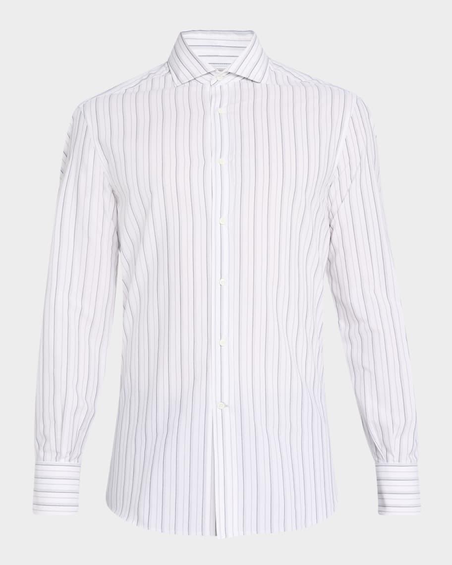 Men's Cotton Multi-Stripe Sport Shirt Product Image