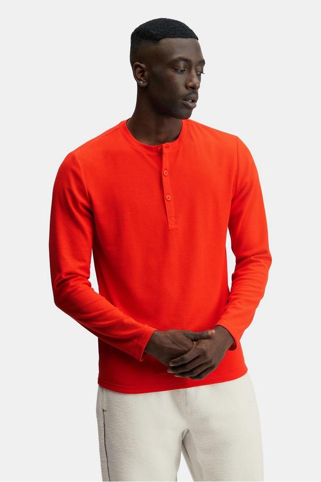 Fabletics Men The Waffle Henley male Fire Size XXL Product Image