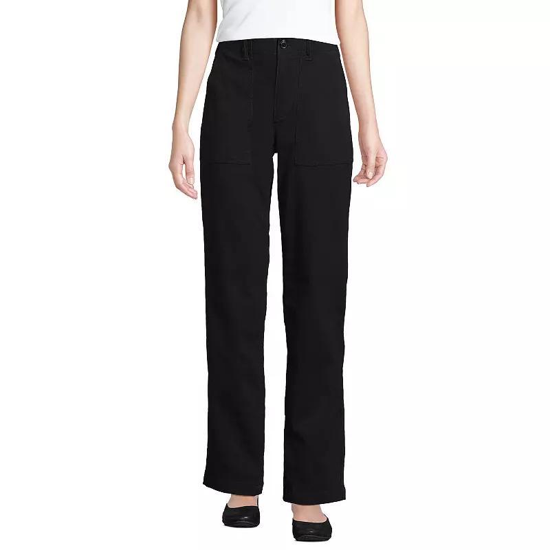 Petite Lands End High-Rise Chino Utility Pants, Womens Rich Red Product Image