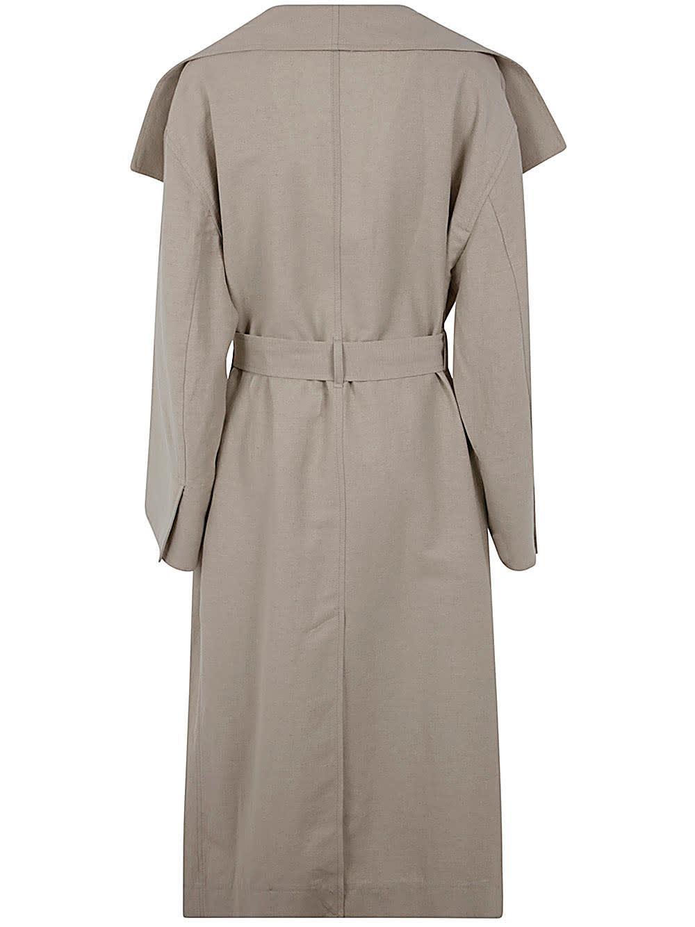 Signature Linen Blend Coat In Beige Product Image