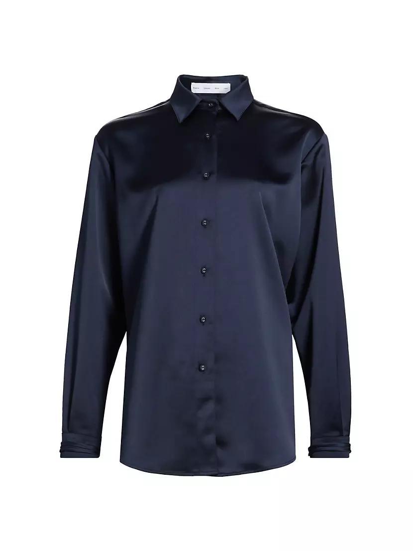 Raven Satin Long-Sleeve Shirt Product Image