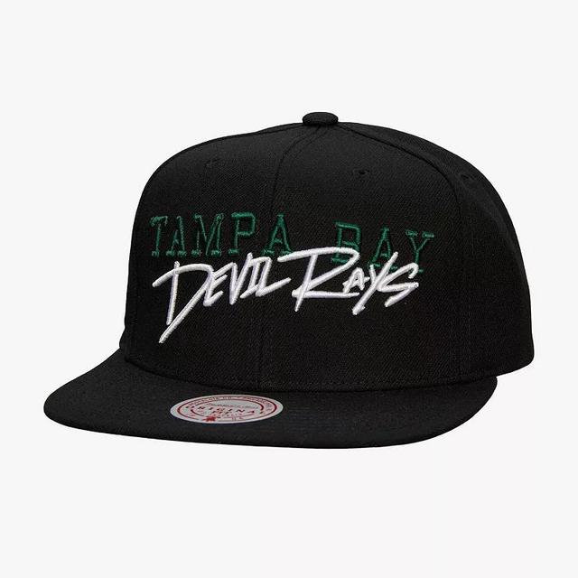 Mens Mitchell & Ness Tampa Bay Rays Team Tagged Snapback Hat Product Image