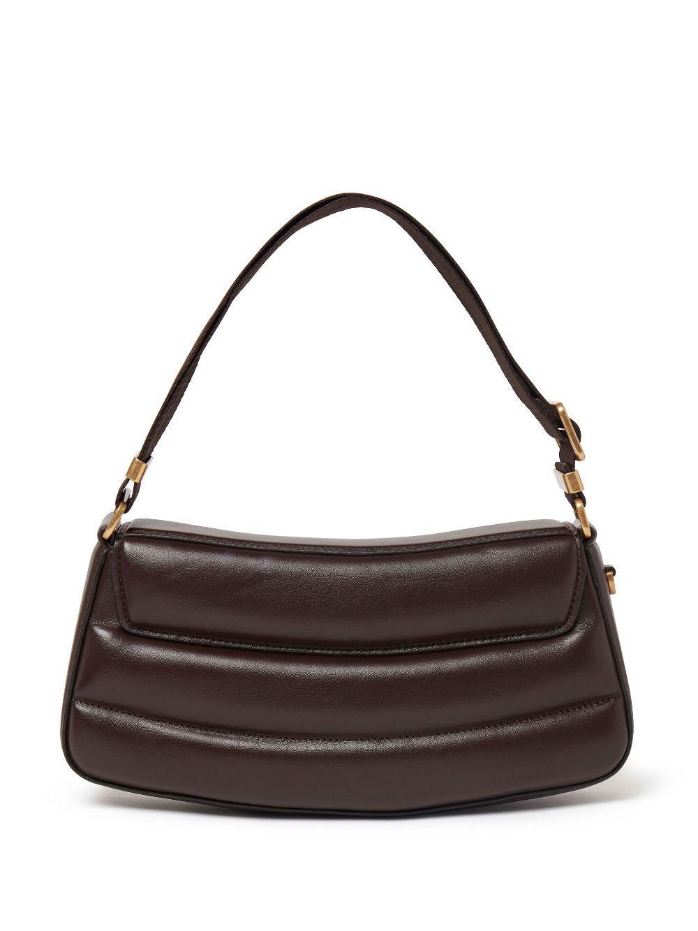 S-wave Padded Shoulder Bag In Brown Product Image