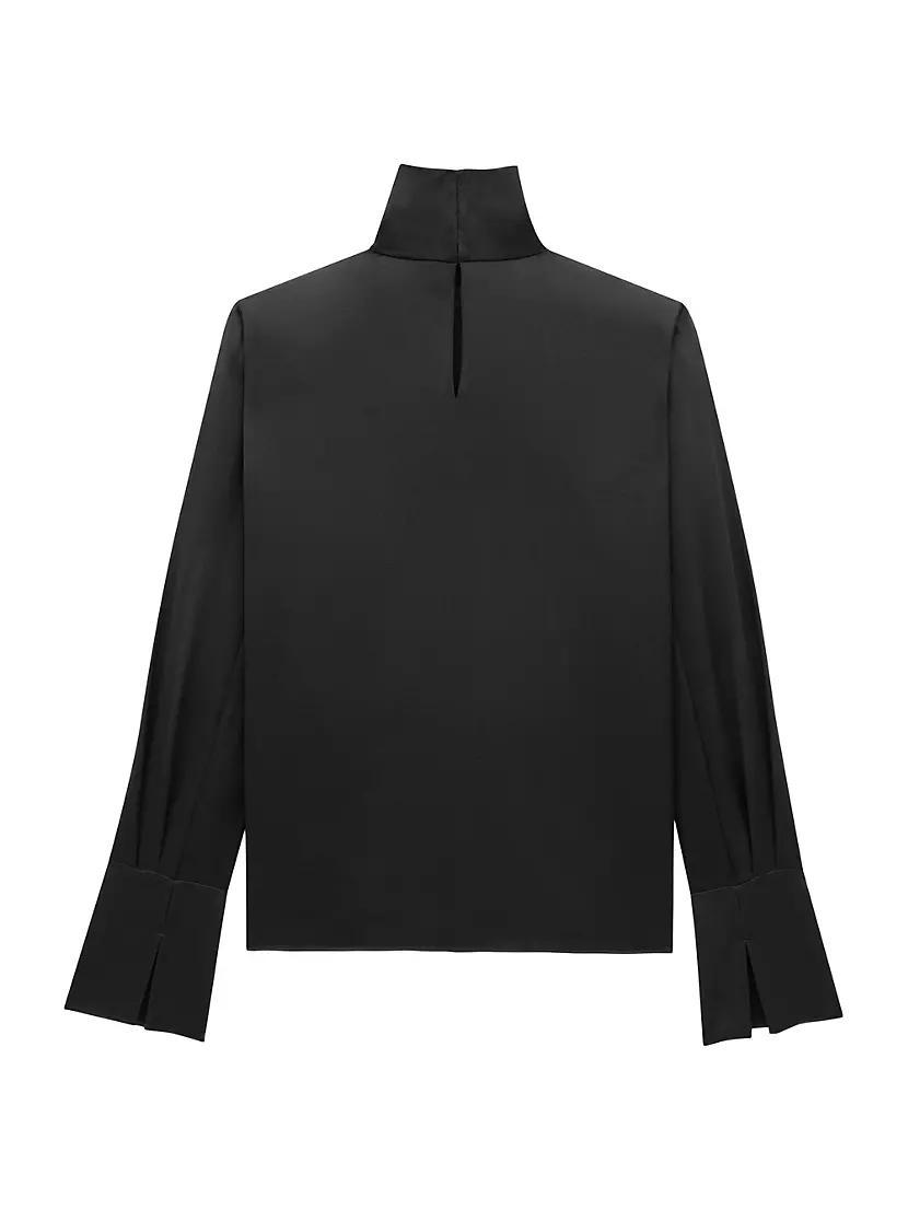 Turtleneck Blouse in Silk Satin Product Image