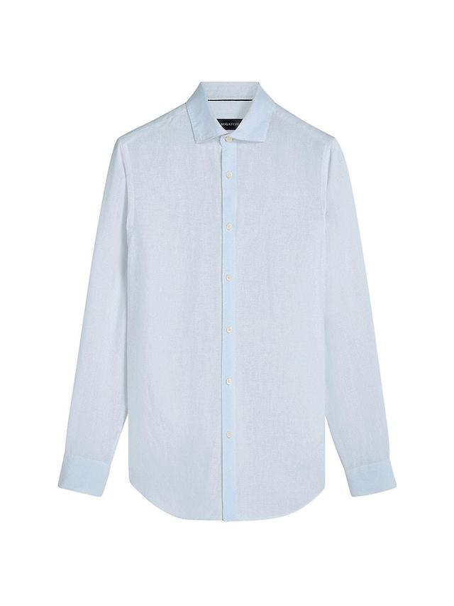 Mens Linen Long-Sleeve Button-Up Shirt Product Image