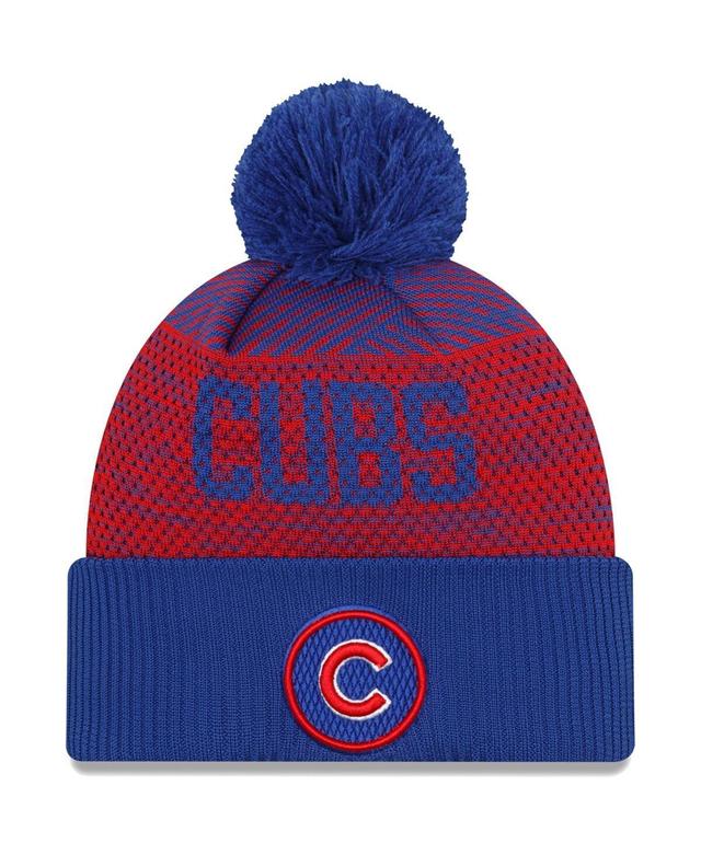 Mens New Era Royal Chicago Cubs Authentic Collection Sport Cuffed Knit Hat with Pom Product Image