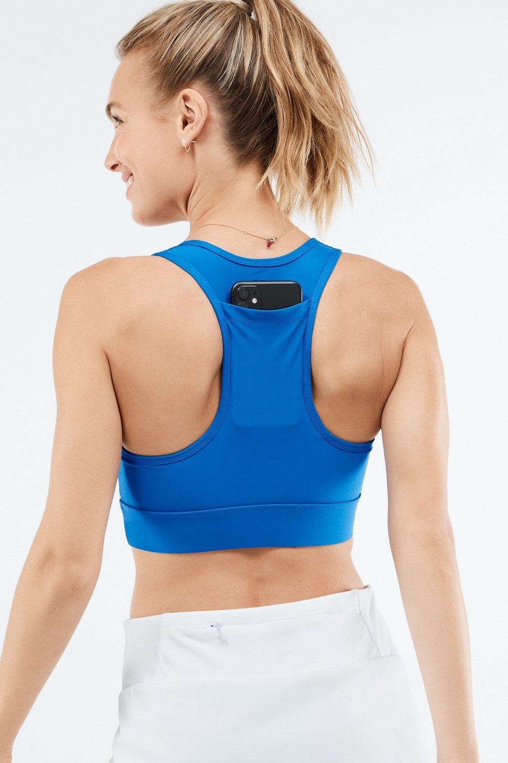 Fabletics On-the-Go Medium-Impact Sports Bra Womens blue plus Size 4X Product Image