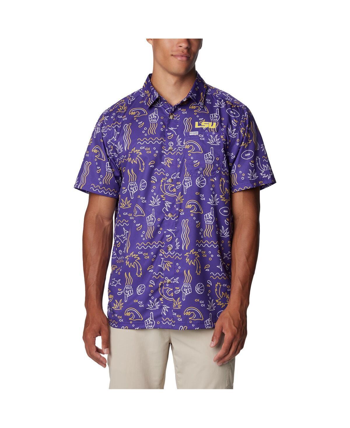 Columbia Mens Collegiate PFG Super Slack Tide Shirt - LSU- Product Image