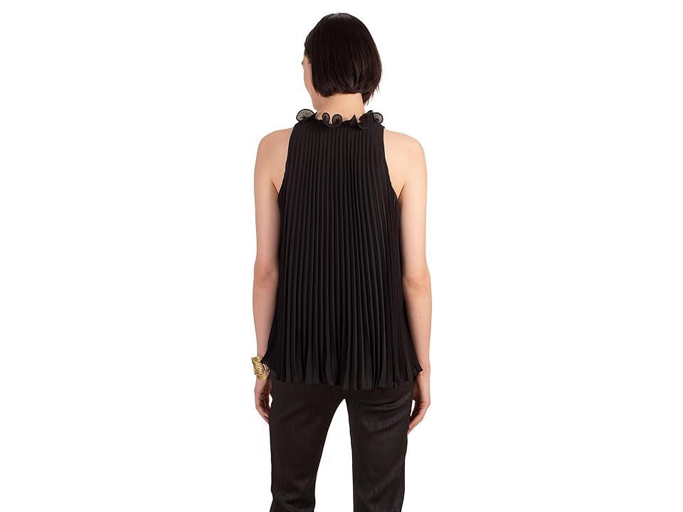 Womens Ely Ruffle-Collar Pleated Sleeveless Top Product Image