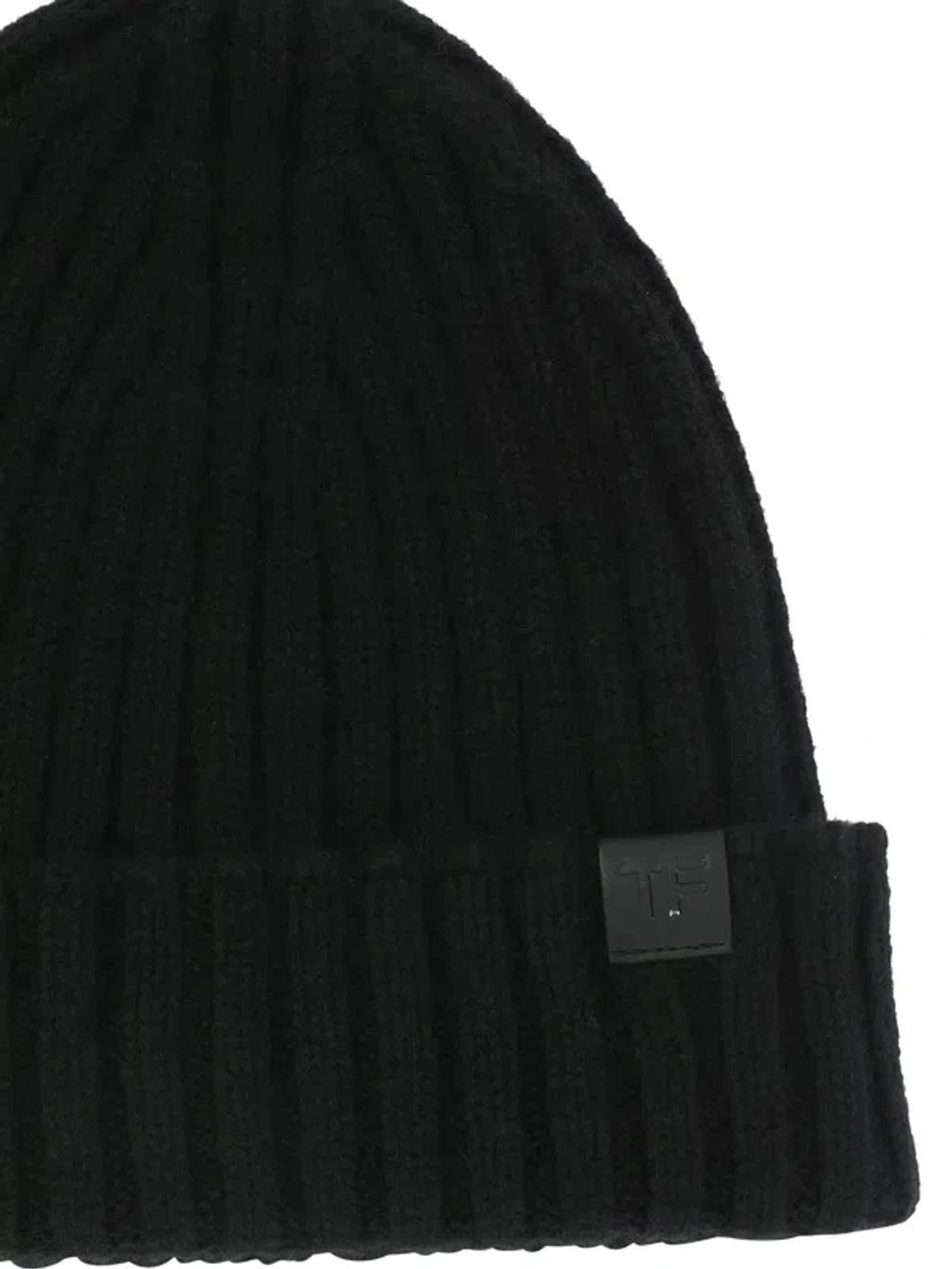 TOM FORD Ribbed Beanie In Black Product Image