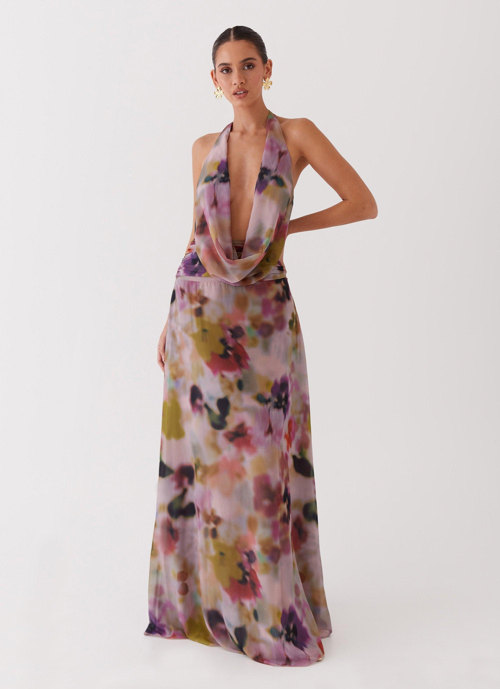 Elysia Chiffon Maxi Dress - Mystic Meadow Product Image