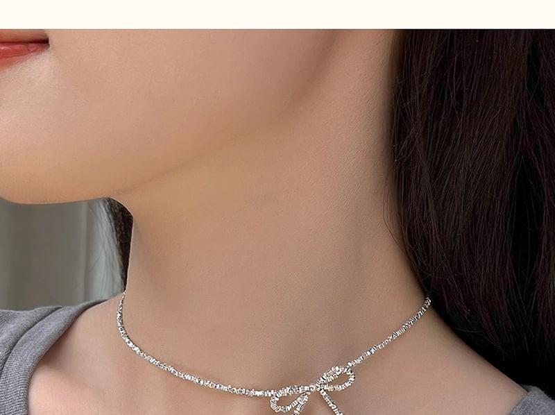 Rhinestone Bow Necklace / Bracelet Product Image