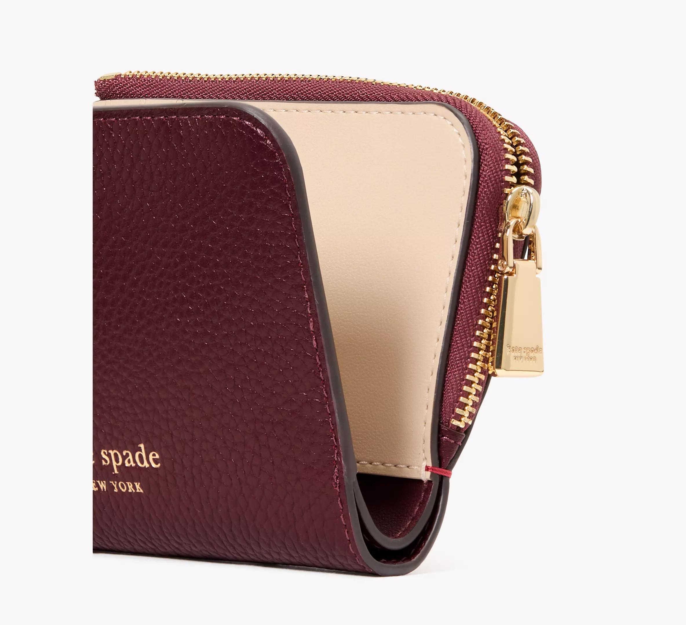 Ava Colorblocked Pebbled Leather Zip Bifold Wallet Product Image