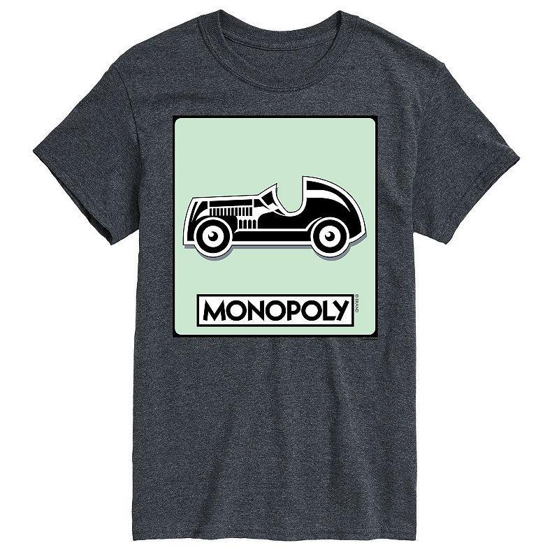 Big & Tall Monopoly Car Game Token Graphic Tee, Mens Grey Product Image