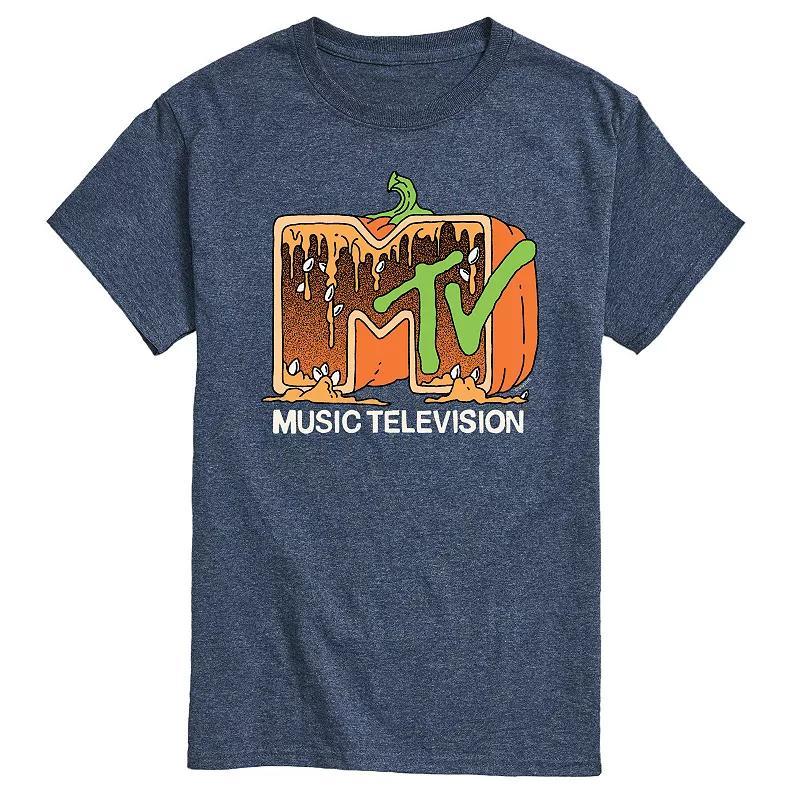 Mens MTV Pumpkin Graphic Tee Grey Blue Product Image