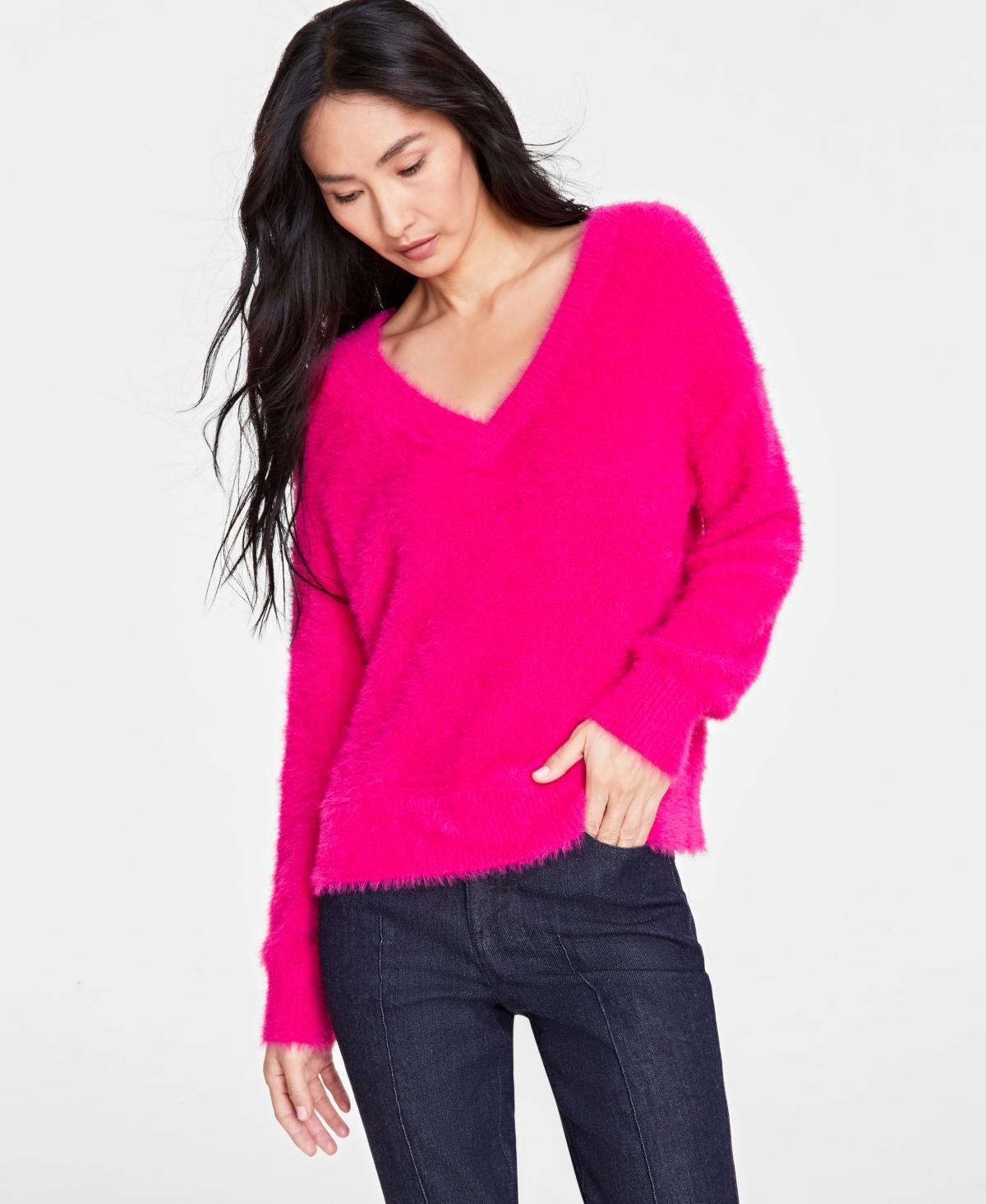 I.n.c. International Concepts Womens Eyelash V-Neck Sweater, Created for Macys product image