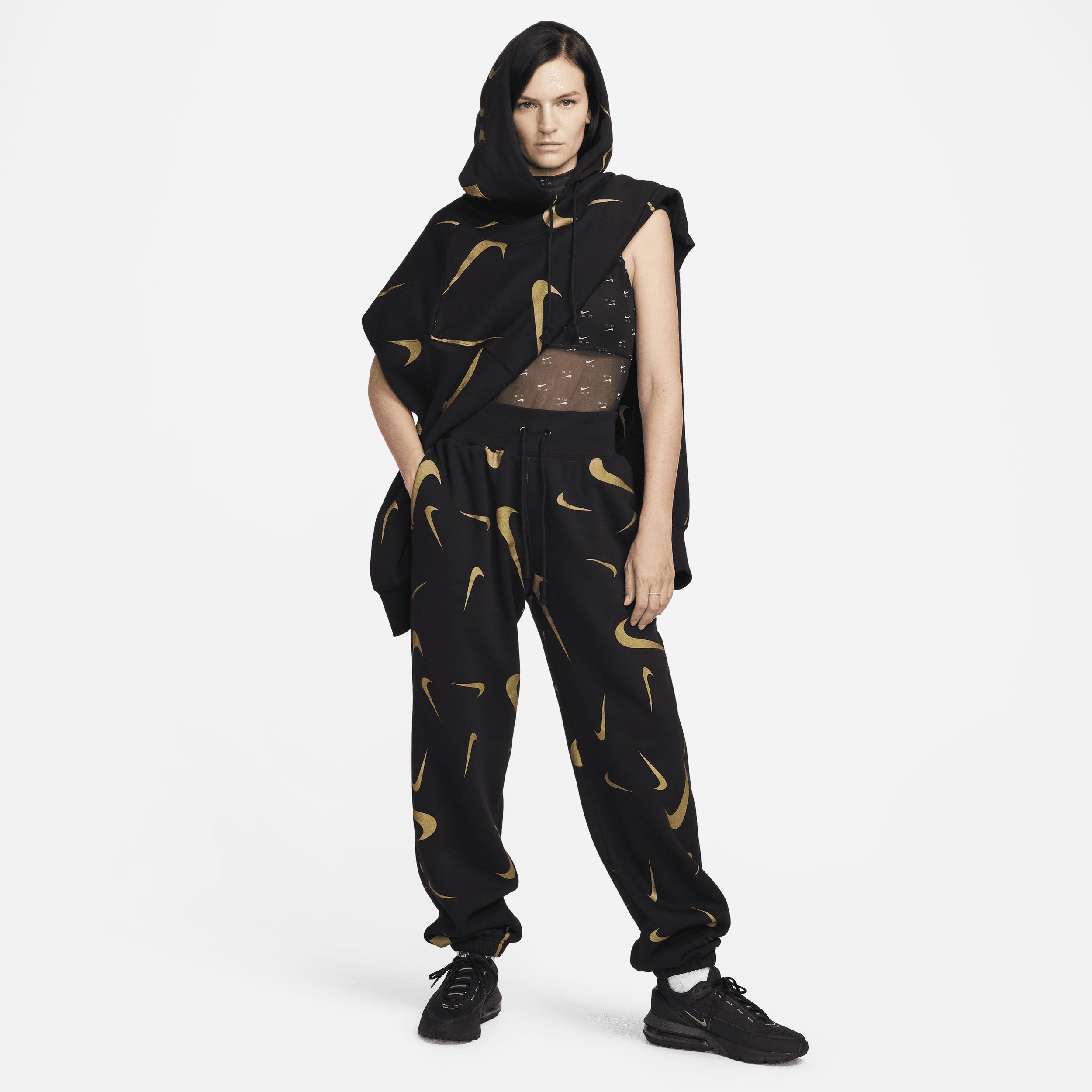 Womens Nike Sportswear High-Waisted Fleece Printed Jogger Pants Product Image