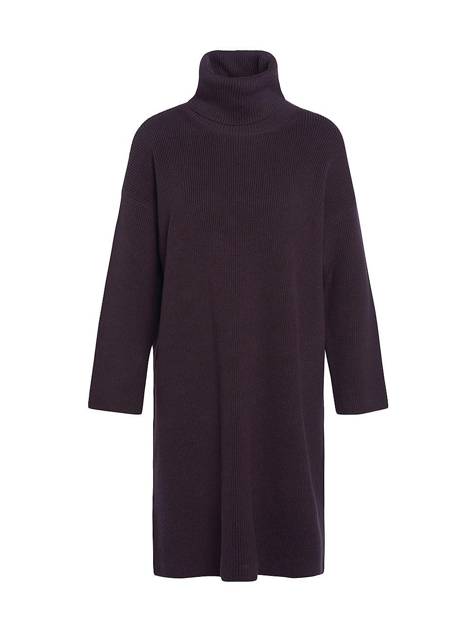 Womens Stitch Cotton-Blend Funnel Neck Sweaterdress Product Image