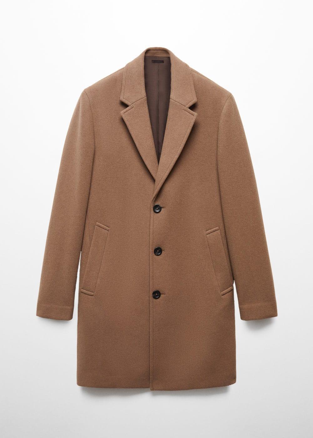 MANGO MAN - Lightweight recycled wool coat medium brownMen Product Image