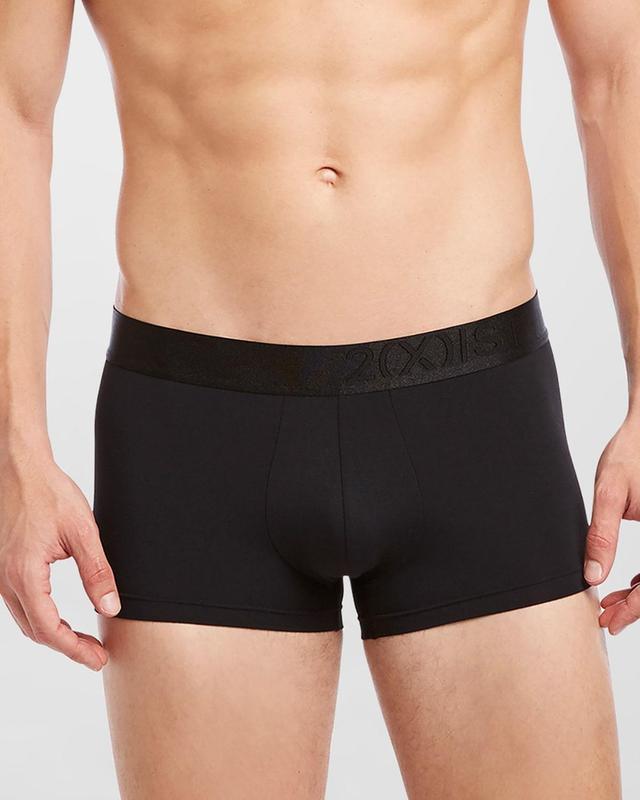 2Xist Men's Solid No-Show Boxer Trunks - Size: SMALL - BLACK Product Image