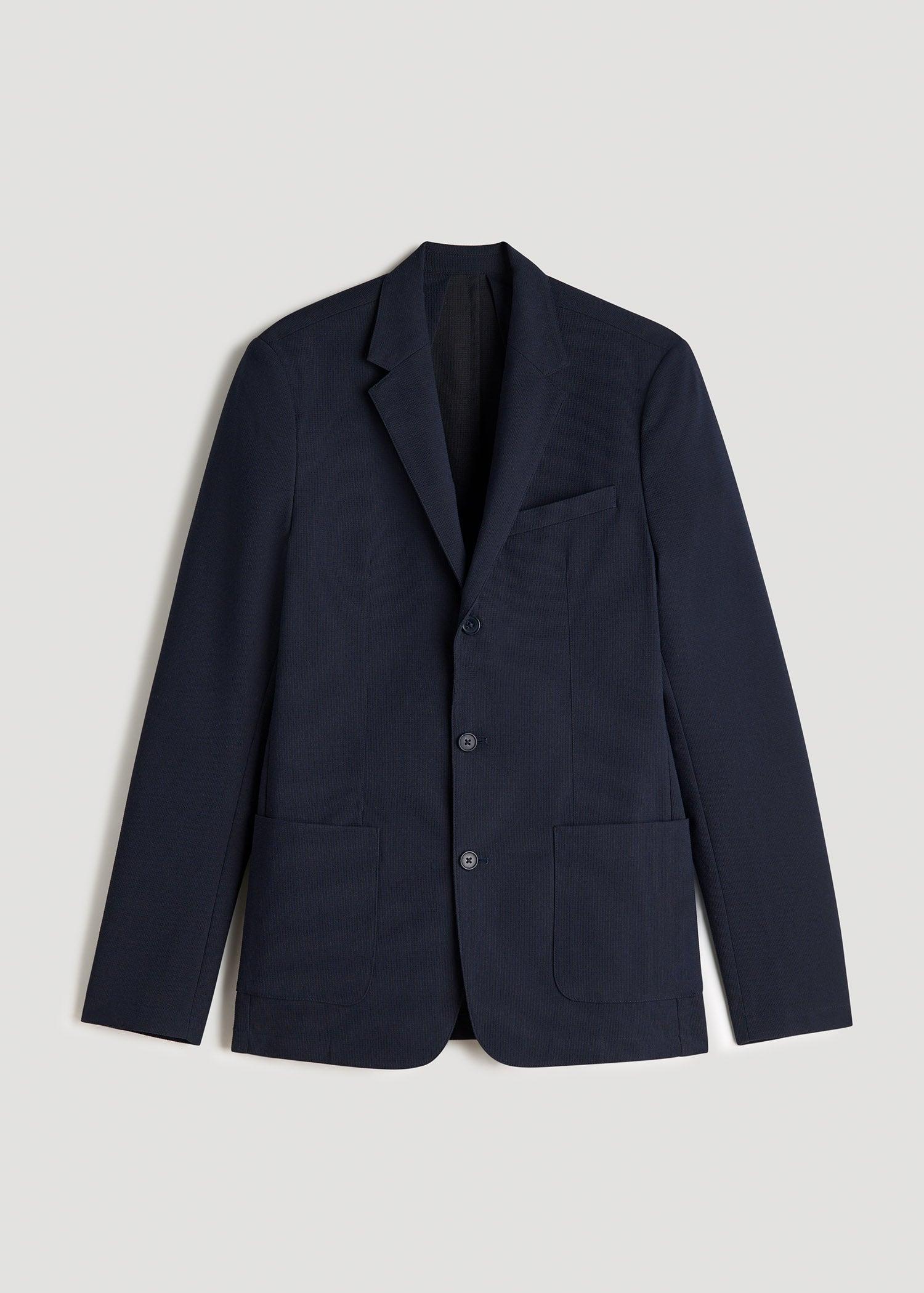 Garment Washed Stretch Chino Tall Blazer in Evening Blue Product Image